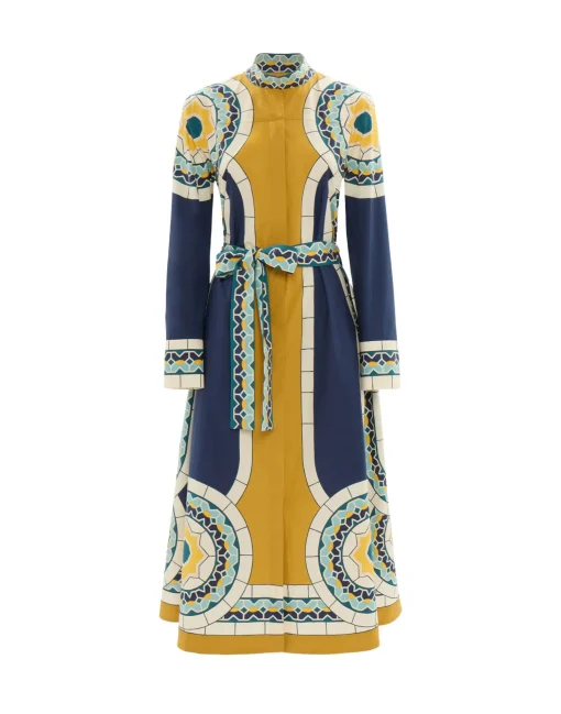 Sundowner DressMudejar Placée Blue in Cotton Poplin