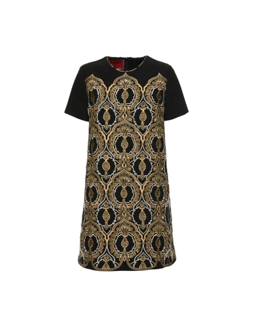 Super Mini Swing DressSolid Black in Techno Cady