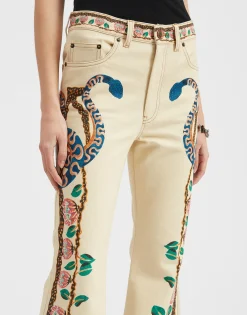 Superflare JeansEve Ecru in Denim