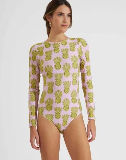 Surf SuitPineapple Sunflower Pink in Lycra