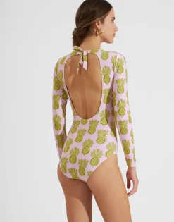 Surf SuitPineapple Sunflower Pink in Lycra