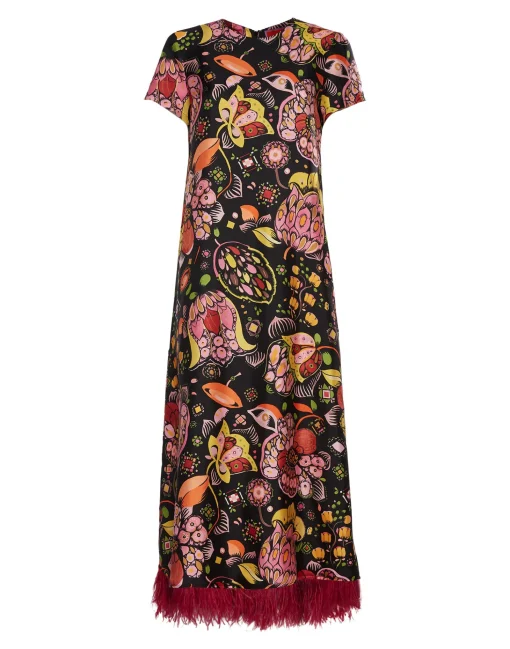 Swing Dress (With Feathers)Eden in Twill Silk