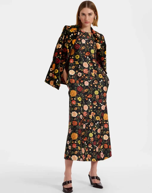 Swing DressBotticelli Black in Silk Twill
