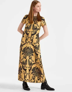 Swing DressCherubs Gold in Silk Twill