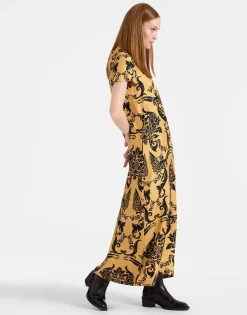 Swing DressCherubs Gold in Silk Twill