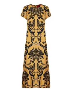 Swing DressCherubs Gold in Silk Twill