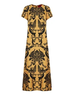 Swing DressCherubs Gold in Silk Twill