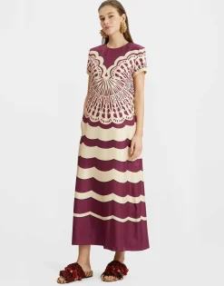 Swing DressFans Placée Purple in Silk Twill