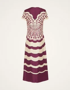 Swing DressFans Placée Purple in Silk Twill
