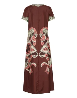 Swing DressPortal Placée Brown in Silk Twill