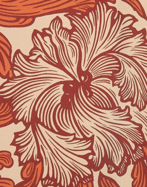 Swing DressReef Pale Pink in Silk Twill With Feathers