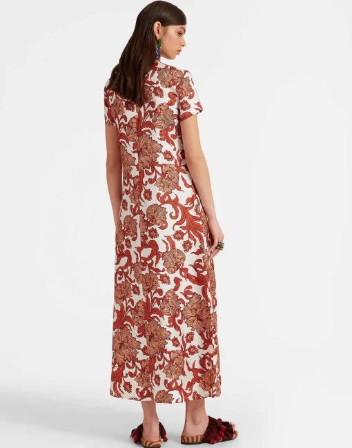 Swing DressReef White in Silk Twill