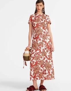 Swing DressReef White in Silk Twill