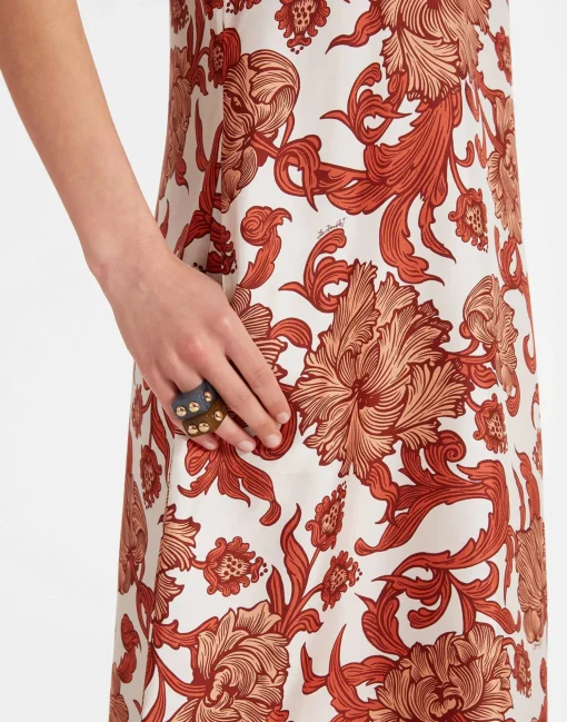 Swing DressReef White in Silk Twill