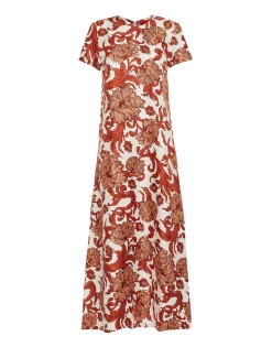 Swing DressReef White in Silk Twill
