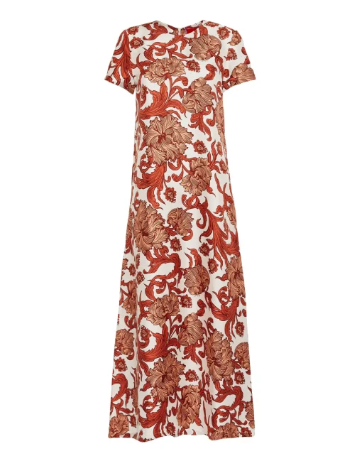 Swing DressReef White in Silk Twill