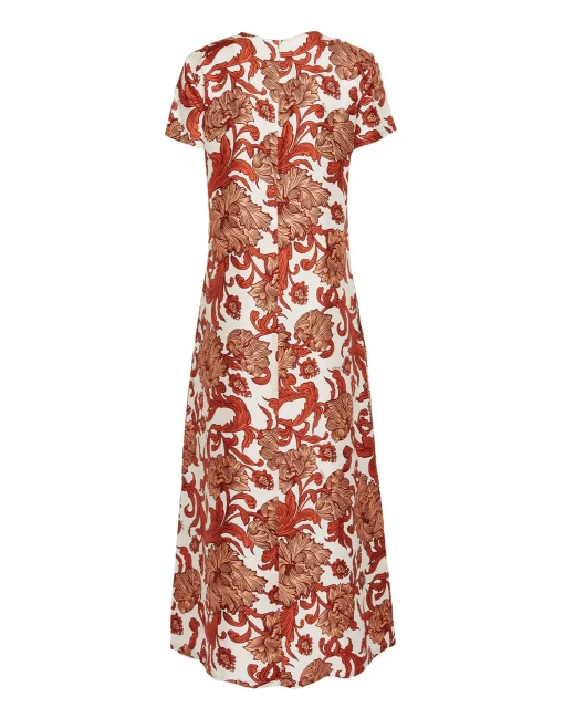 Swing DressReef White in Silk Twill