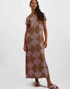 Swing DressSlinky Rosso in Silk Twill