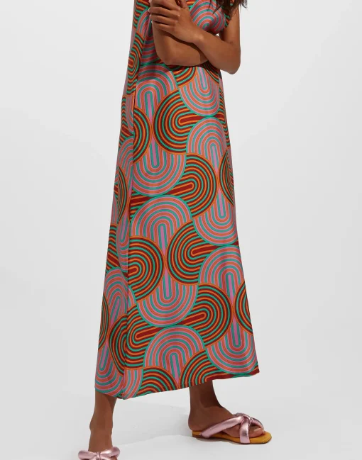 Swing DressSlinky Rosso in Silk Twill