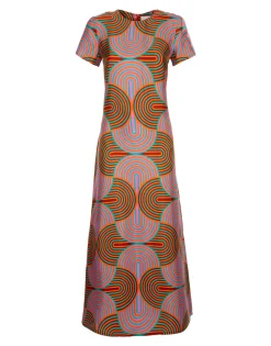 Swing DressSlinky Rosso in Silk Twill