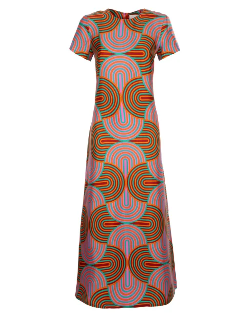 Swing DressSlinky Rosso in Silk Twill