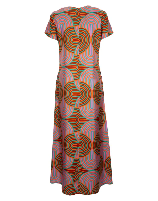 Swing DressSlinky Rosso in Silk Twill
