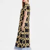 Swing DressTackle Black in Silk Twill With Feathers