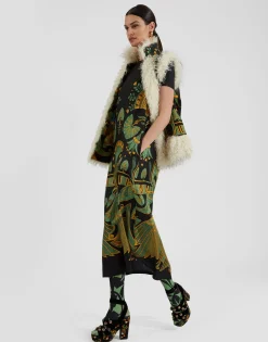 Swing DressThe Nile Placée Black in Silk Twill