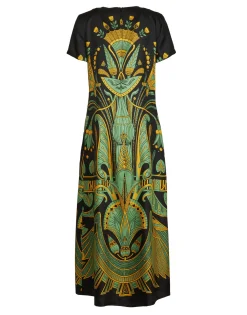 Swing DressThe Nile Placée Black in Silk Twill