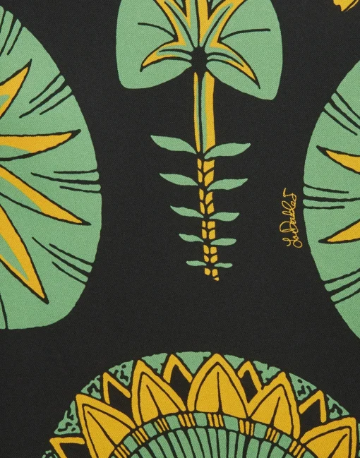 Swing DressThe Nile Placée Black in Silk Twill