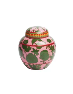 Tea JarWildbird Rosa/Verde in Porcelain