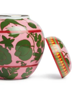 Tea JarWildbird Rosa/Verde in Porcelain
