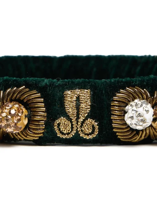 Tesoro BraceletSolid Camouflage Green in Velvet