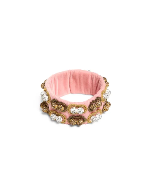Tesoro Double BraceletSolid Pink in Velvet