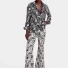 The Cropped Flare JeanAperol Black & White in Cotton Drill