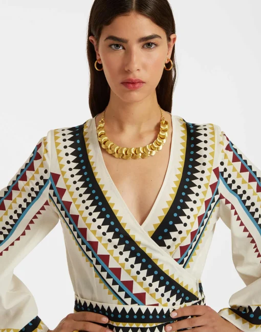 The Wrap DressDoric Placée Cream in Cotton Voile