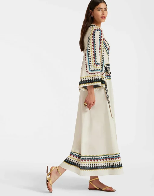 The Wrap DressDoric Placée Cream in Cotton Voile
