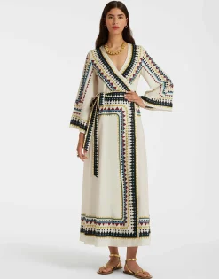 The Wrap DressDoric Placée Cream in Cotton Voile