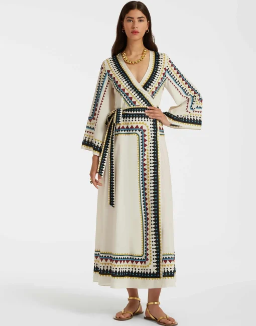 The Wrap DressDoric Placée Cream in Cotton Voile