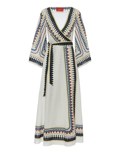 The Wrap DressDoric Placée Cream in Cotton Voile