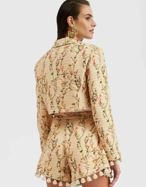 Torero JacketPrimavera Cream in Tweed With Tassels