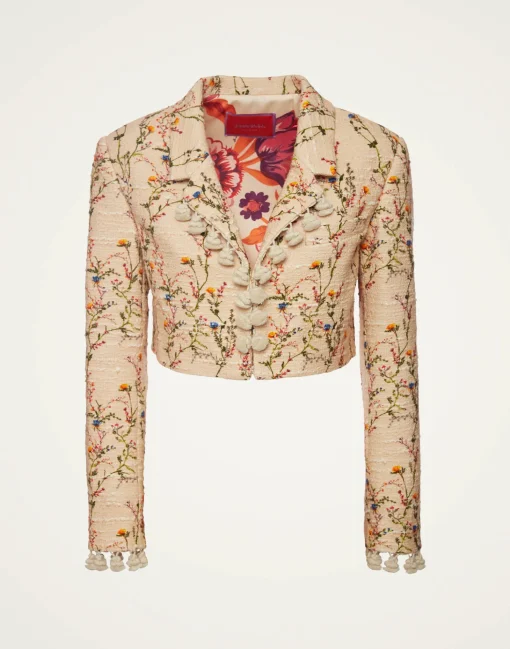 Torero JacketPrimavera Cream in Tweed With Tassels