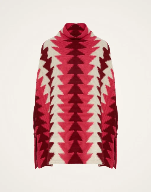 Trine CapeBordeaux in Wool Intarsia