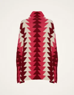 Trine CapeBordeaux in Wool Intarsia