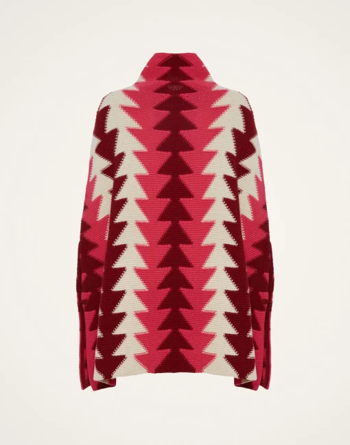 Trine CapeBordeaux in Wool Intarsia
