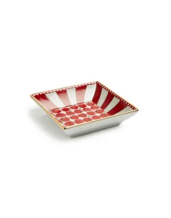 Trinket Tray (15X15)Cherries Avorio in Porcelain