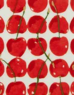 Trinket Tray (15X15)Cherries Avorio in Porcelain