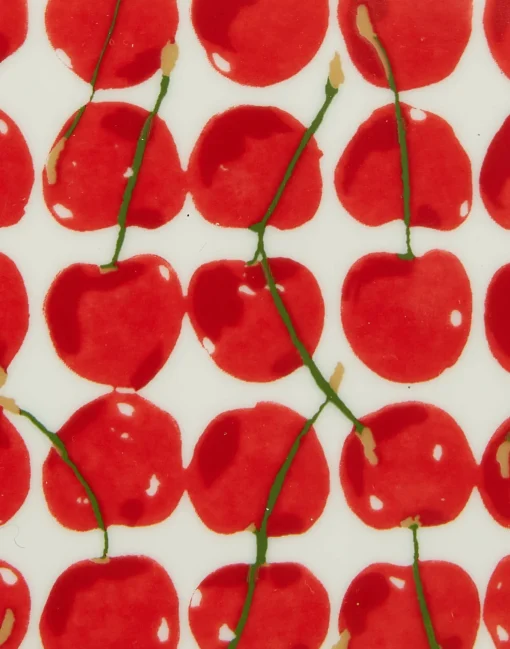Trinket Tray (15X15)Cherries Avorio in Porcelain