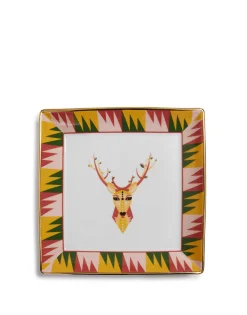 Trinket Tray (20X20)Deer in Porcelain