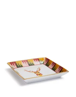 Trinket Tray (20X20)Deer in Porcelain